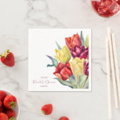 Rote und gelbe Tulpen Brautparty Serviette (Beispiel)