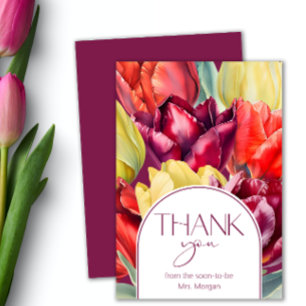 Rote und gelbe Tulpen Brautparty Vielen Dank Karte