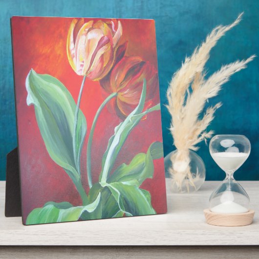 Rote und gelbe Tulpen Fotoplatte (Seite)