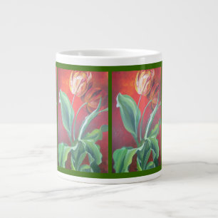 Rote und gelbe Tulpen Jumbo-Tasse