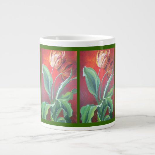 Rote und gelbe Tulpen Jumbo-Tasse (Vorderseite)