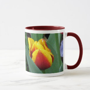 rote und gelbe Tulpen Keramik-Tasse Tasse