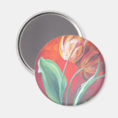 Rote und gelbe Tulpen Magnet (Vorderseite/Rückseite)