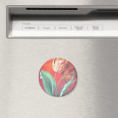 Rote und gelbe Tulpen Magnet (In Situ (Geschirrspüler))