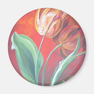 Rote und gelbe Tulpen Magnet