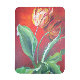Rote und gelbe Tulpen Magnet