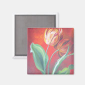 Rote und gelbe Tulpen Magnet (Vorderseite/Rückseite)