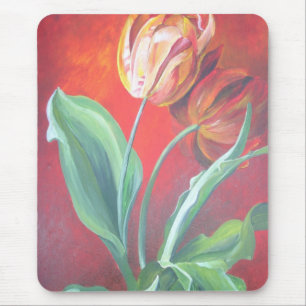 Rote und gelbe Tulpen Mousepad