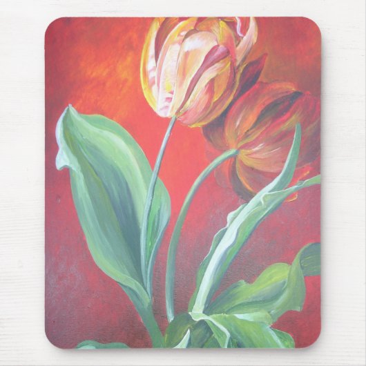 Rote und gelbe Tulpen Mousepad (Vorne)