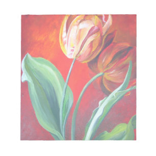 Rote und gelbe Tulpen Notizblock