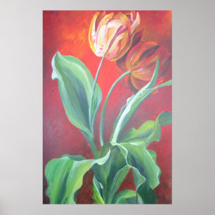 Rote und gelbe Tulpen Poster
