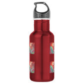 Rote und gelbe Tulpen Trinkflasche (Rückseite)