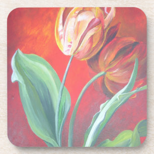 Rote und gelbe Tulpen Untersetzer