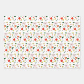 Rote und gelbe Wildblumen Geschenkpapier Set (Vorderseite 3)