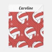 Rote und gestreifte Volleyballkugel Muster Kinder Fleecedecke (Vorderseite)