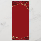 Rote und Gold Agate Menü Card Menükarte (Rückseite)