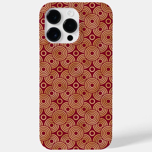 ROTE UND GOLD ART DECO-MUSTER Case-Mate iPhone HÜLLE (Rückseite)