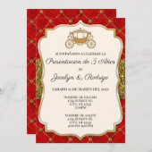 Rote und Gold Royal Einladungskarte Einladung (Vorne/Hinten)