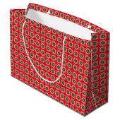 Rote und Gold Stars Große Geschenktüte (Rückseite Schrägansicht)