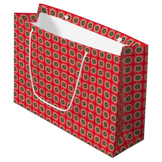 Rote und Gold Stars Große Geschenktüte (Vorderseite Schrägansicht)