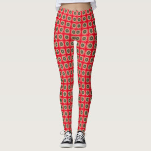 Rote und Gold Stars Leggings