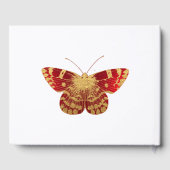 Rote und Gold Vintage Rose Quinceñera Gästebuch (Rückseite)