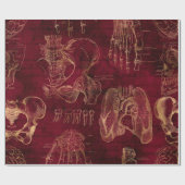 Rote und Goldanatomie Zeichnend auf Rot Geschenkpapier (Flach)