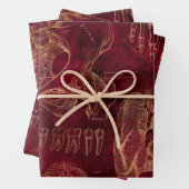 Rote und Goldanatomie Zeichnend auf Rot Geschenkpapier Set (Beispiel)