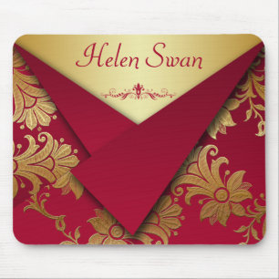 Rote und goldbarocke Mousepad