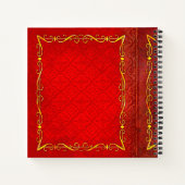Rote und Goldbaum Imitate Leather Ancient Tome Notizblock (Rückseite)