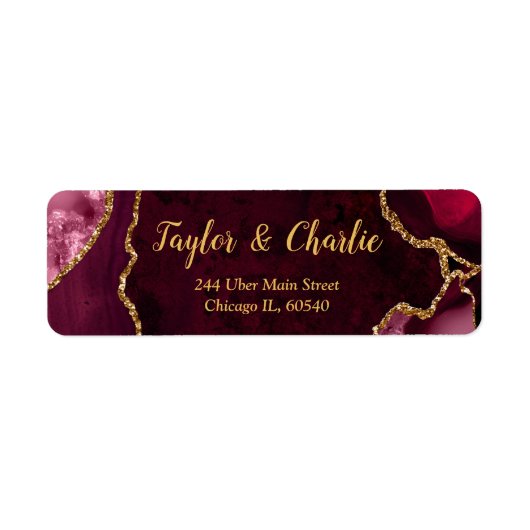 Rote und goldene Achat-Marmor-Hochzeit (Vorne)