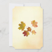 Rote und goldene Ahornkerne Blätter Hochzeitsreise Einladung (Rückseite)