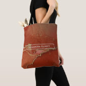 Rote und goldene Alkoholtinte Abstrakte Kunst Tasche (Von Nahem)