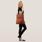 Rote und goldene Alkoholtinte Abstrakte Kunst Tasche (Am Model)