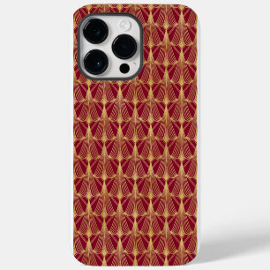 ROTE UND GOLDENE ART DÉCO MUSTER iPhone 14 PRO MAX HÜLLE