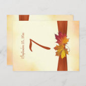 Rote und goldene Autumnal-Blätter Tischnummer (Vorne/Hinten)