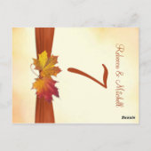 Rote und goldene Autumnal-Blätter Tischnummer (Rückseite)