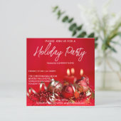 Rote und goldene Bauern Holiday Einladung (Stehend Vorderseite)