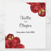 Rote und goldene Blumenweinsorte Weinetikett (Einzelnes Label)