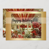 Rote und goldene Ferienwohnung-Karte Feiertagskarte (Vorne/Hinten)