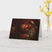 Rote und goldene Fraktale Karte (Gelbe Blume)