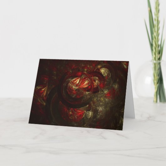 Rote und goldene Fraktale Karte (Vorderseite)