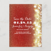 rote und goldene Glitzer-Saitenleuchten Save the D