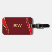 Rote und goldene Grenze an der roten Gepäckmarke Gepäckanhänger (Vorderseite horizontal)