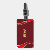 Rote und goldene Grenze an der roten Gepäckmarke Gepäckanhänger (Vorderseite vertikal)