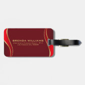 Rote und goldene Grenze an der roten Gepäckmarke Gepäckanhänger (Rückseite horizontal)