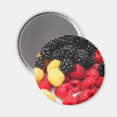 Rote und goldene Himbeeren Magnet (Vorderseite/Rückseite)