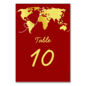 Rote und goldene Hochzeit in Urlaubsort Tischnummer (Rückseite)