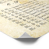 Rote und goldene Hochzeitstabelle für Ihr Foto Poster (Ecke)