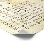 Rote und goldene Hochzeitstabelle für Ihr Foto Poster (Ecke)